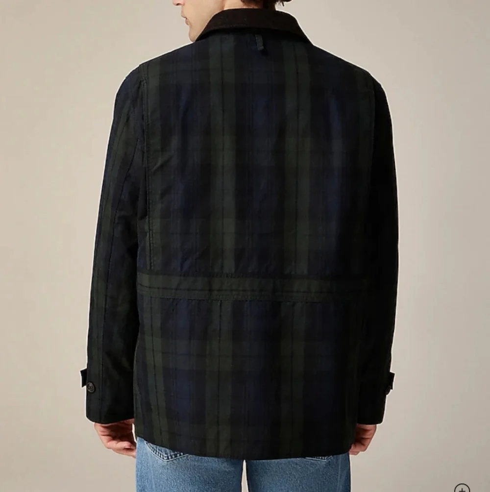 J Crew Waxed 1983 Barn Jacket CB613 Size L NWT Plaid Waterproof